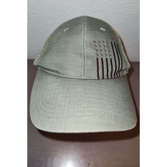 HIGHLAND TACTICAL USA FLAG ADJUSTABLE SNAPBACK TRUCKER/MESH HAT/CAP OLIVE - Picture 12 of 16
